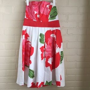 London Times Flower Strapless Dress Size 14 Womens